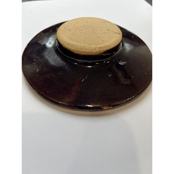 Vintage Large Ceramic Double Handle Brown Beige Crock Glazed Stoneware Jug - Picture 5 of 10